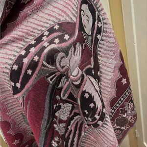 Lady of Guadalupe shawl in reds and pinks colors